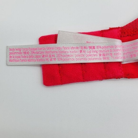 Pink Victorias Secret Wear Everywhere Wireless Lightly Lined Bra 32C Red Floral - Picture 12 of 14